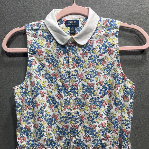 Polo Ralph Lauren Big Girls Floral Cotton Oxford Shirtdress Size 16 - Picture 6 of 12